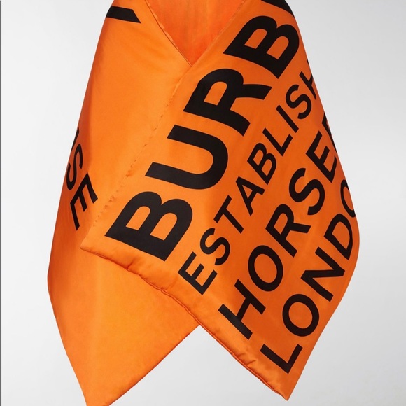 100%AUTHENTIC NEW W/TAGS BURBERRY JUMBO PADDED-PUFFER SCARF - BRIGHT ORANGE SILK - Picture 7 of 10